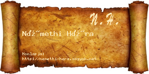 Némethi Héra névjegykártya